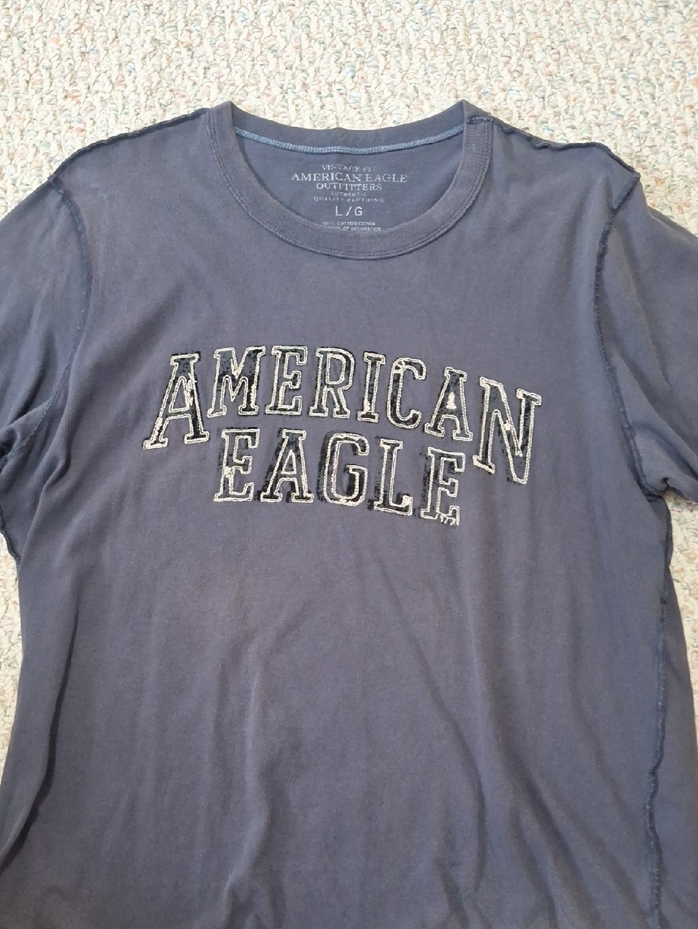 American Eagle Outfitters Navy Blue Short Sleeve Logo Tee